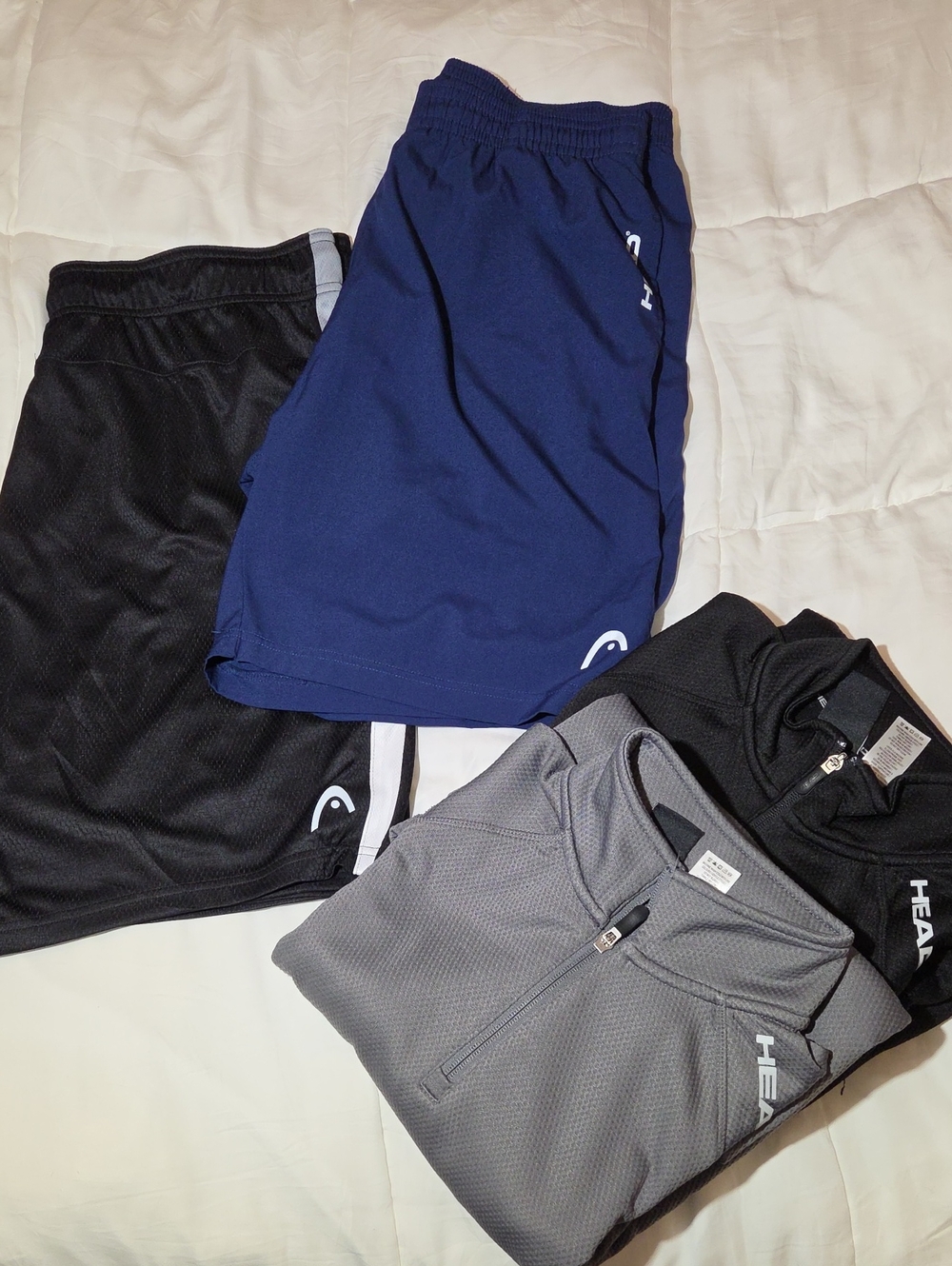 Head Mens Athletic Shorts & Zip Top - Navy, Black, Gray